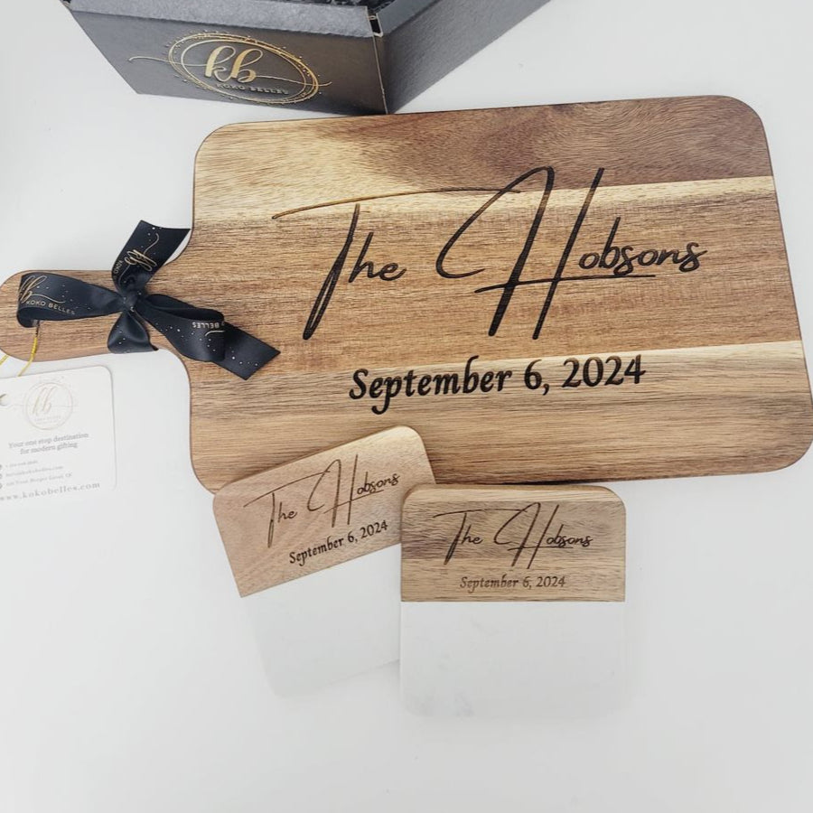 Engraved Names Date Simple DESIGN Cutting Board