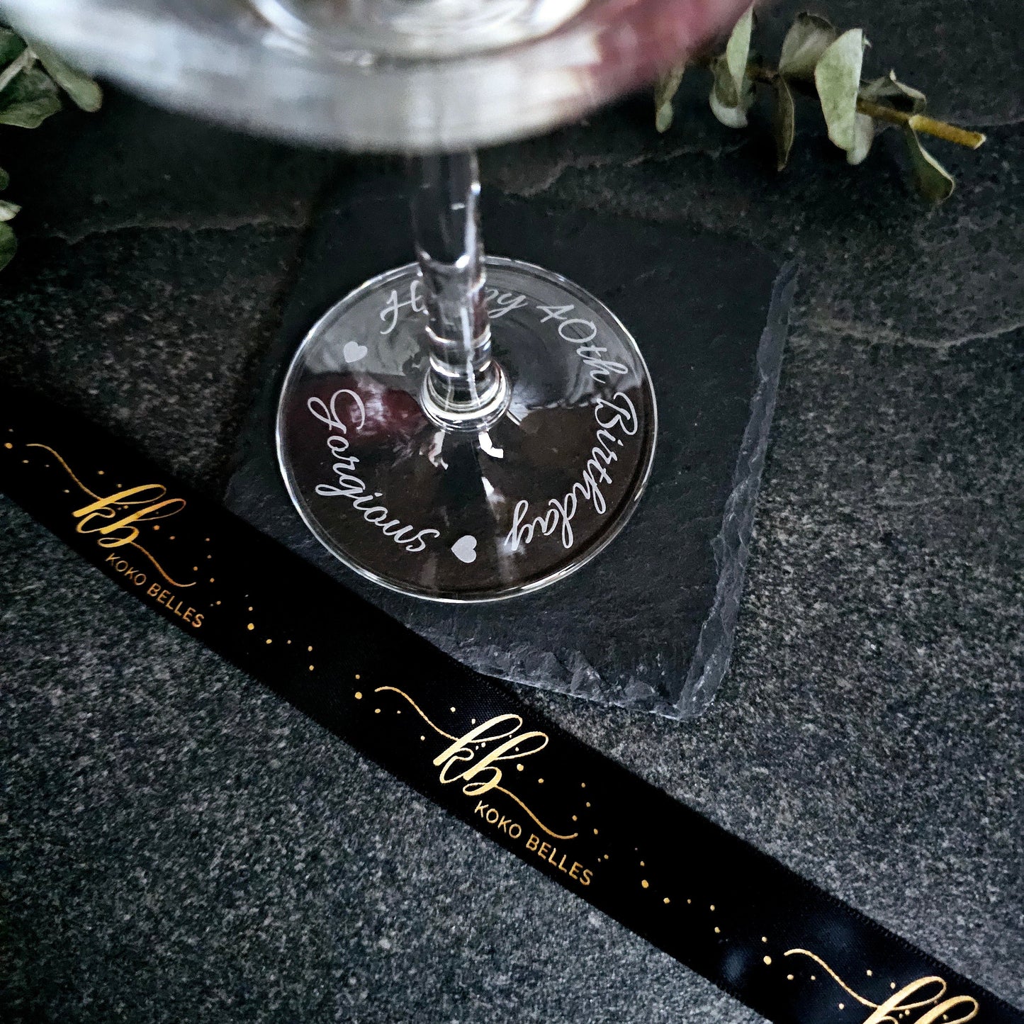 Perfect for any occasion! Dual-engraved wine glasses allow for personalization on the bowl and base. Create a lasting, custom gift for weddings, anniversaries, and more.