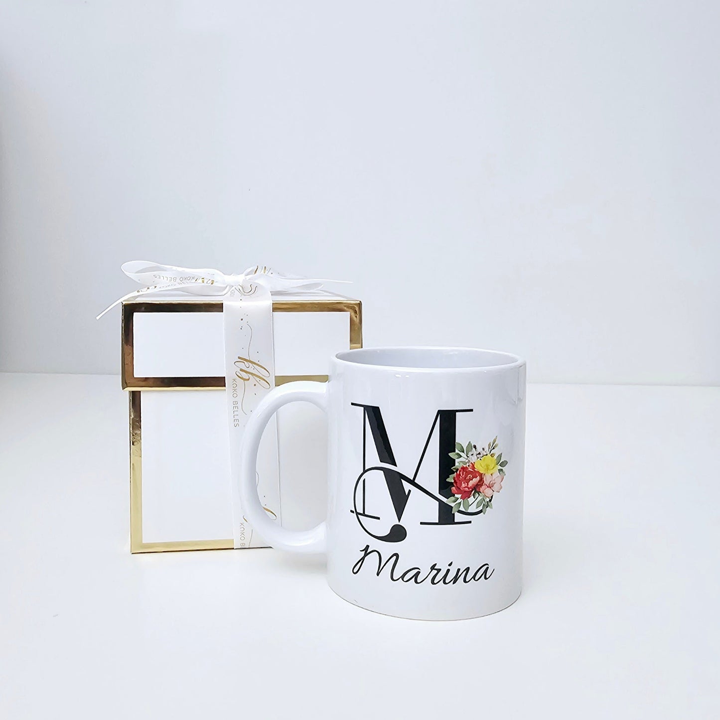 Personalized Floral Mug