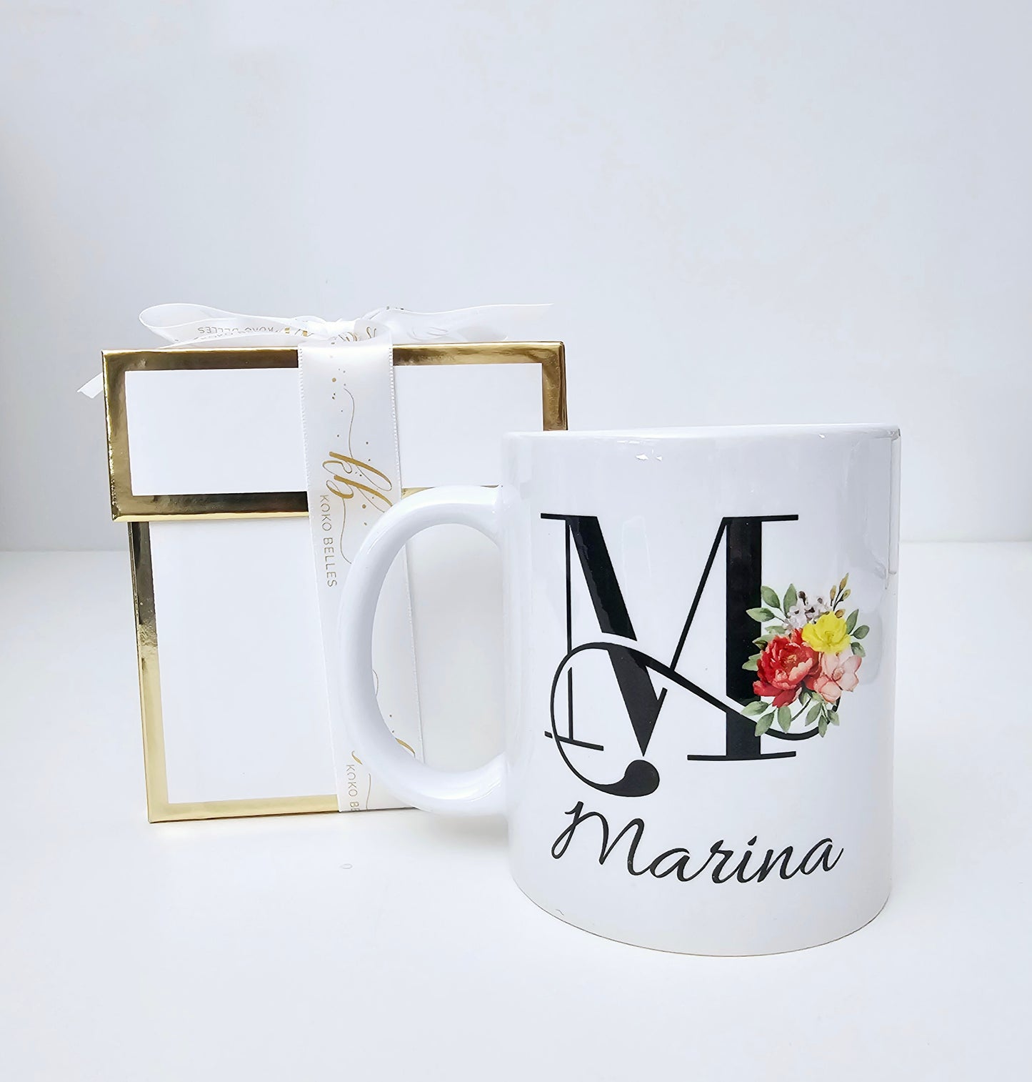 Personalized Floral Mug