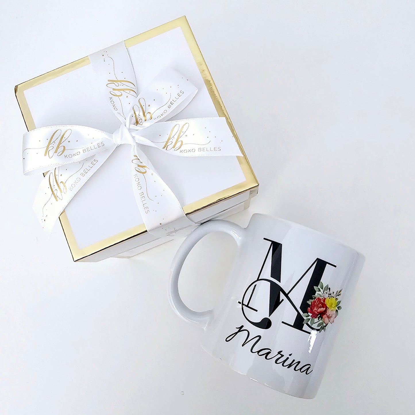 Personalized Floral Mug