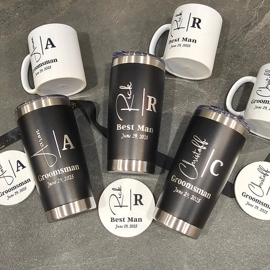 Personalized Tumbler with Names and roles. Vacuum Insulated Travel Tumbler with Lid & Straw 20 Oz Customized Birthday Graduation Gift for Dad Mom Sister Friend Groomsmen Bridesmaid Teacher