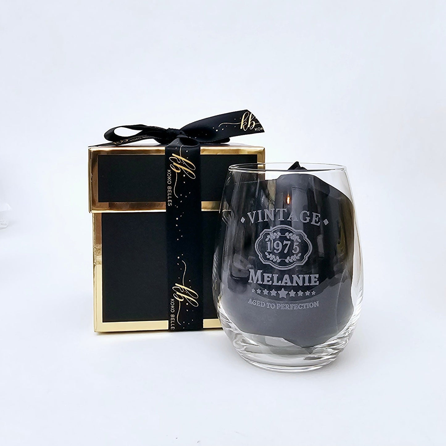 Vintage ''Aged to Perfection'' Stemless Wine Glass