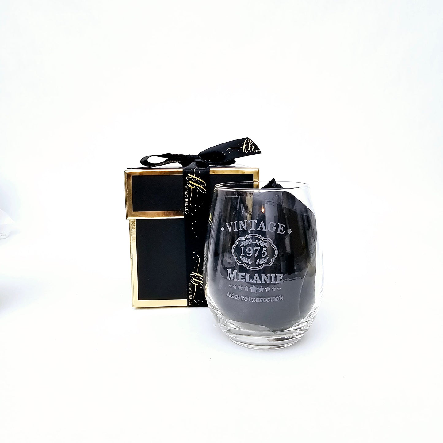 Vintage ''Aged to Perfection'' Stemless Wine Glass