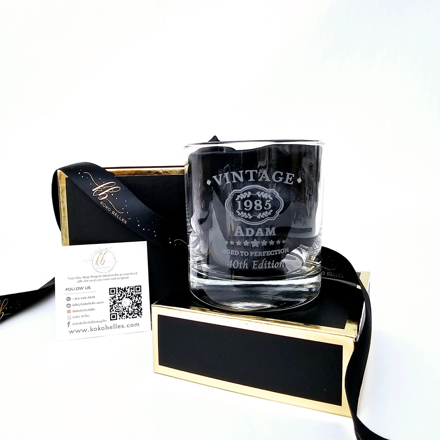 Personalized limited Edition whiskey Glass |Aged to perfection| Gift for him| Vintage whiskey Glass| Milestone Birthday| Bottom laser engraved | Personalized laser engraved whiskey glass