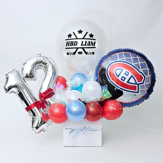 Hockey themed balloon bouquet