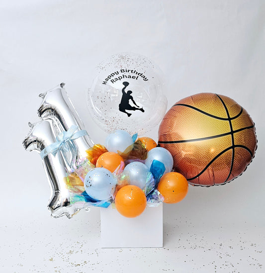Basketball themed balloon bouquet
