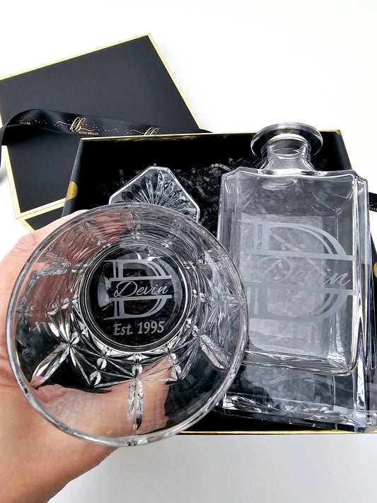 Personalized Whiskey Decanter Duo