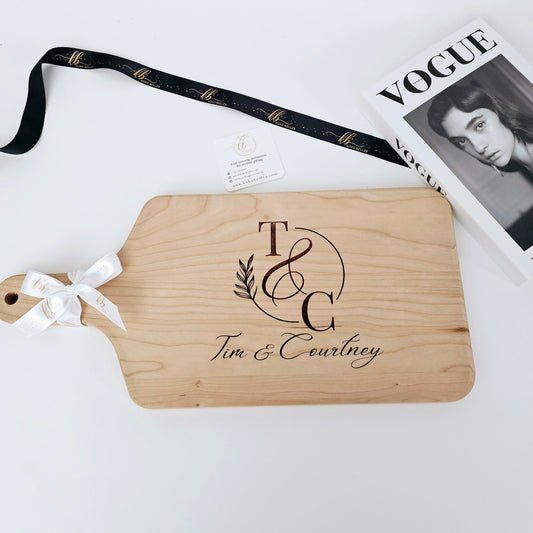 Personalized Initials Wreath Cutting Board