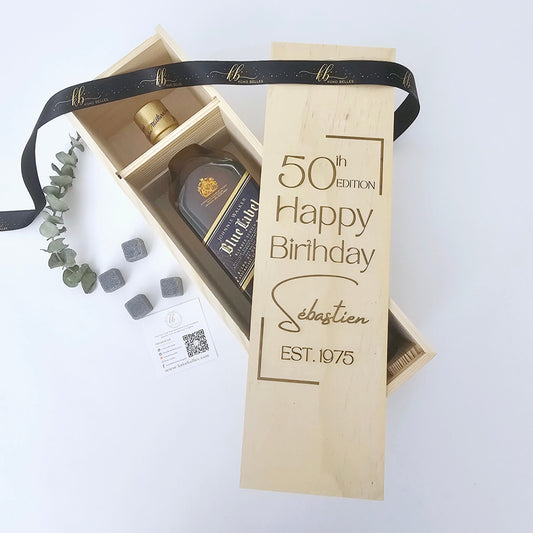Personalized Milestone Birthday Wooden wine box