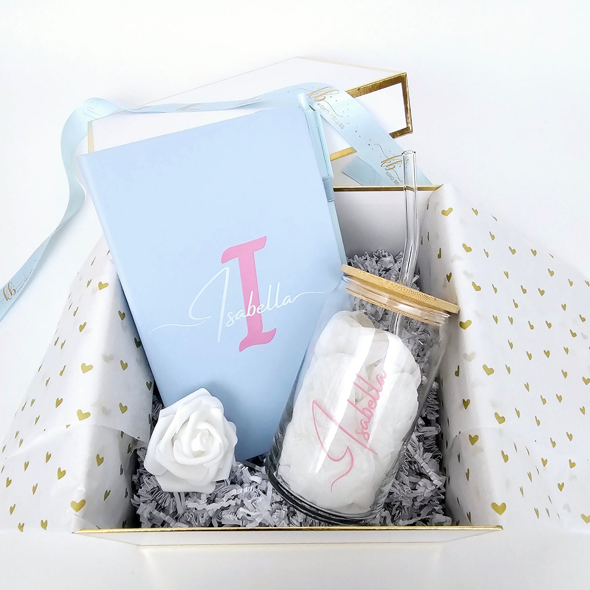 Looking for a unique gift in Laval? Our personalized notebook & can-shaped glass set is ideal for graduation, teachers, staff, & employees. Customize in any color!