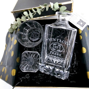 Personalized Vintage Whiskey Decanter Duo