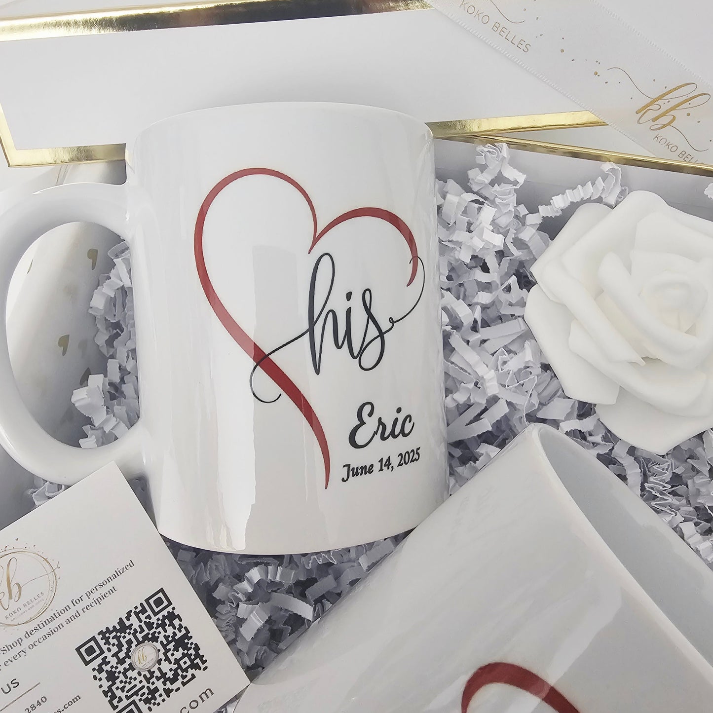 Heart shaped His & Hers Mug Set
