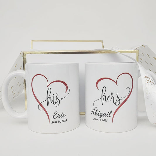 Personalized his and hers mug set