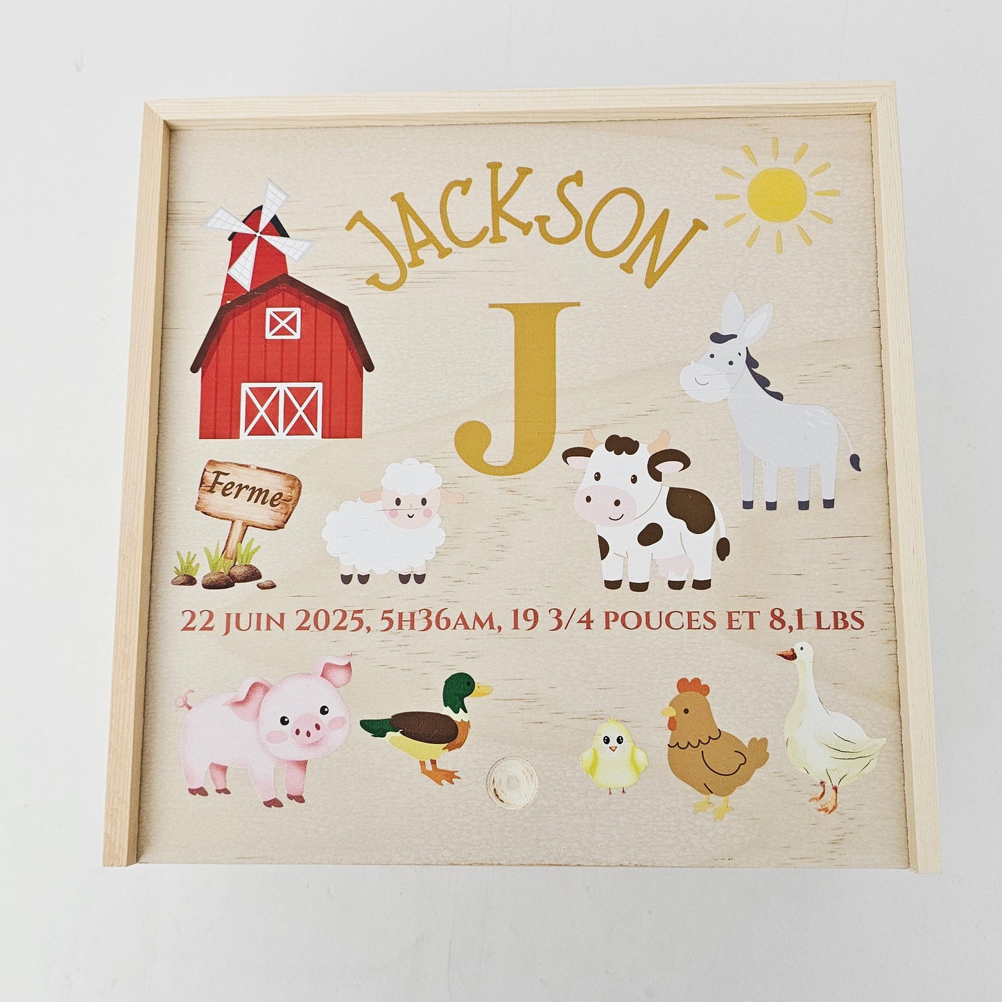 Uv printed Personalized Baby Keepsake Box