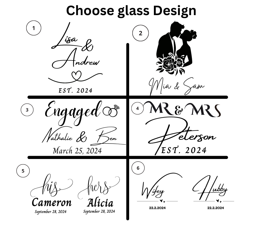 Custom Engraved Cutting Board & Two Champagne Glasses