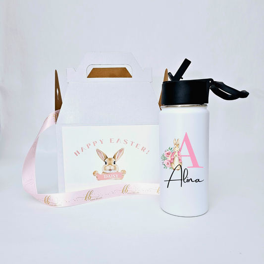 Celebrate Easter with a personalized Peter Rabbit stainless steel water bottle for kids! Featuring adorable designs and custom name printing, this charming keepsake is perfect for Easter basket filler and cozy springtime sips.