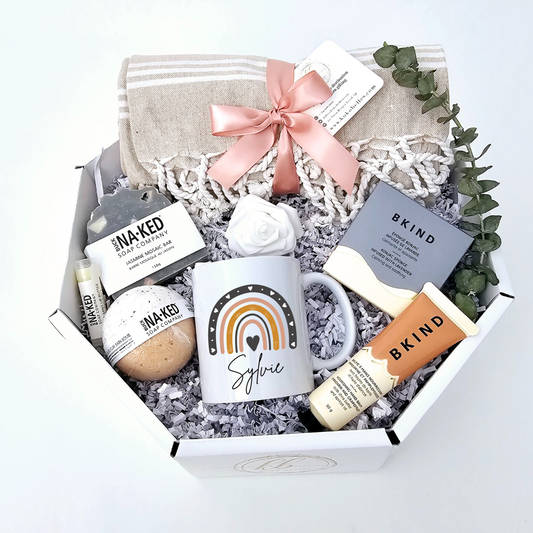 Hygge gift box for her, Care package for her, Gift baskets for women, Birthday Gift box with beach towel , Gift box for women, Mother'S day Gift. International women day gift