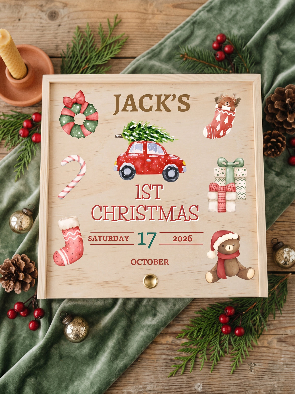 Personalized Christmas Eve Wood Box_ UV Printed