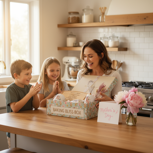 Mom Receiving Baking Bliss Box Gift from Kids