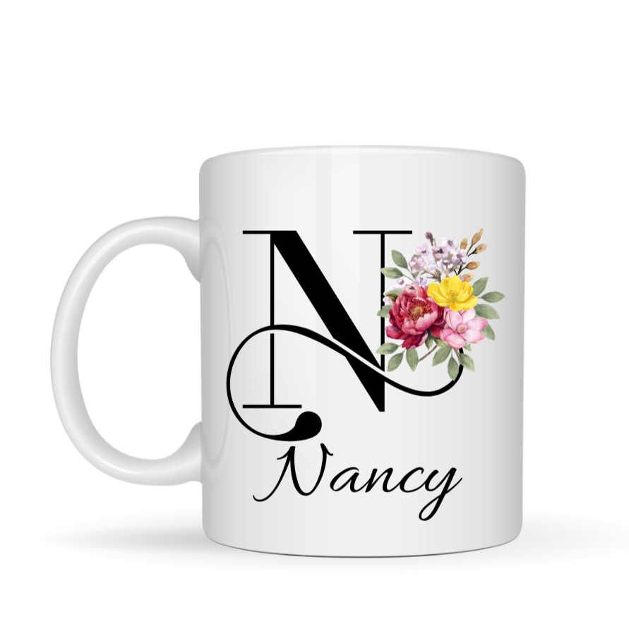 Personalized Floral Mug