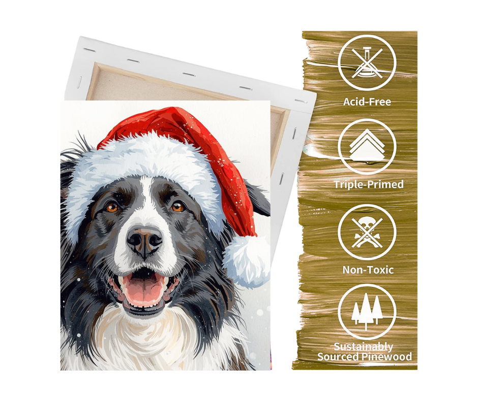 Festive Holiday Custom Pet Portrait - Personalized Dog Lover Gift