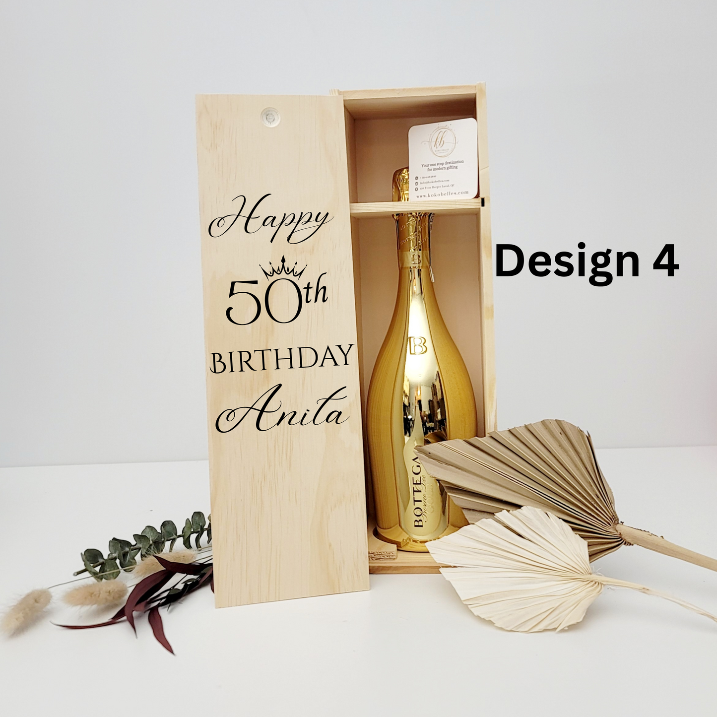 Personalized Milestone Birthday Wooden wine box