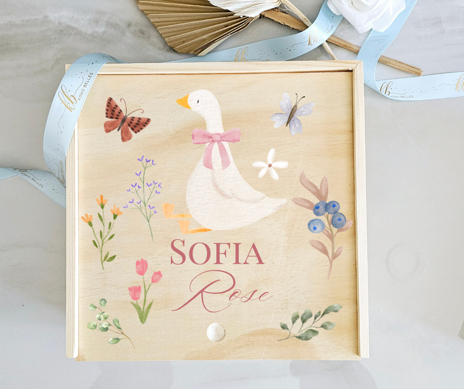 Personalized Wooden Baby Birth Announcement & Keepsake Boxes