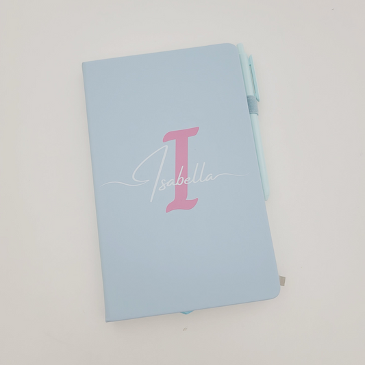 Personalized Name and Large Initial Notebook with Pen