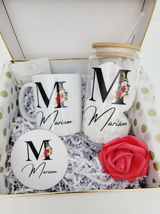 Flower letter mug