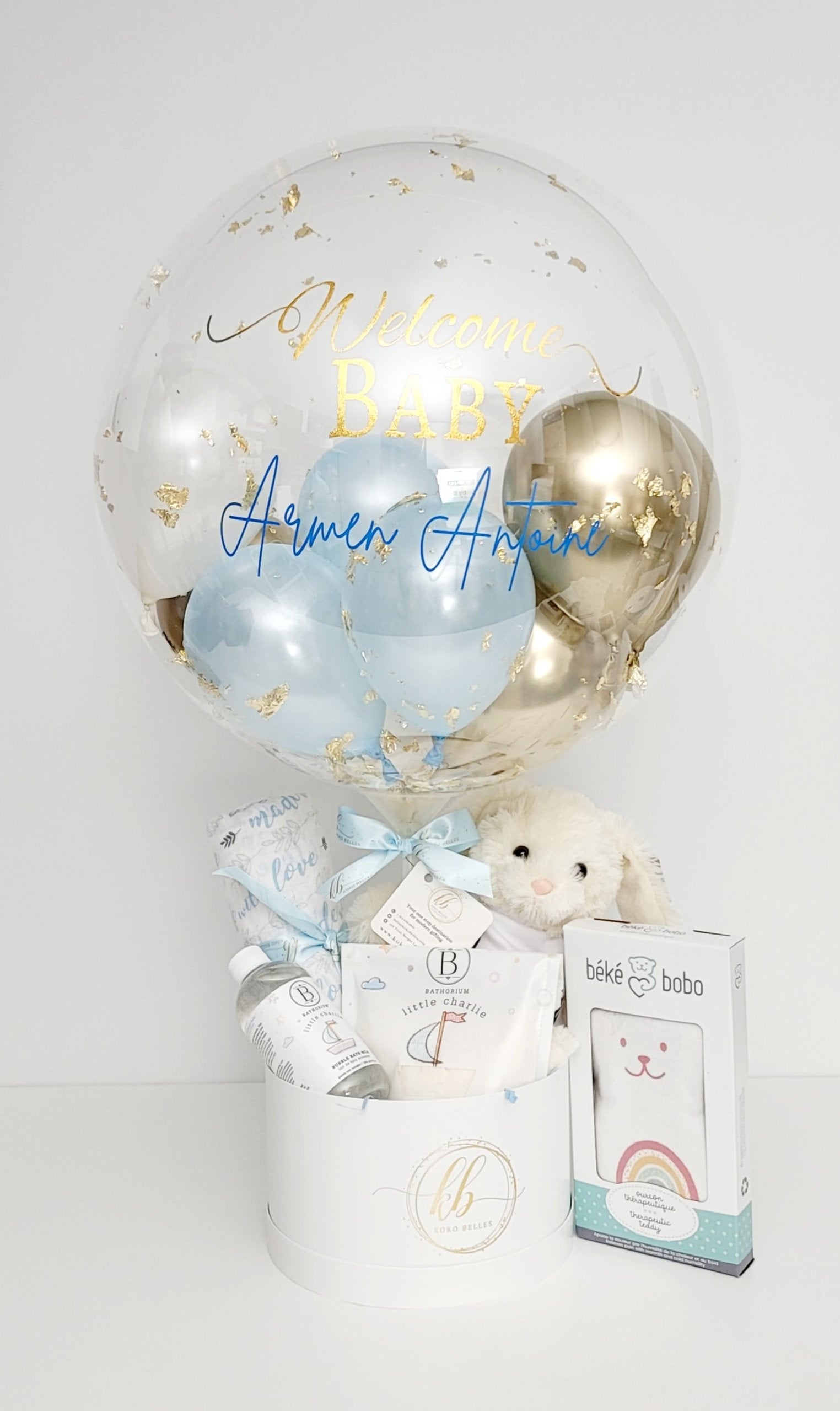 Hot air balloon newborn baby gift set