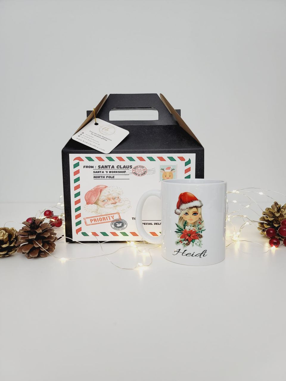 Personalized Christmas Mug with Hot Chocolate_Girl portrait