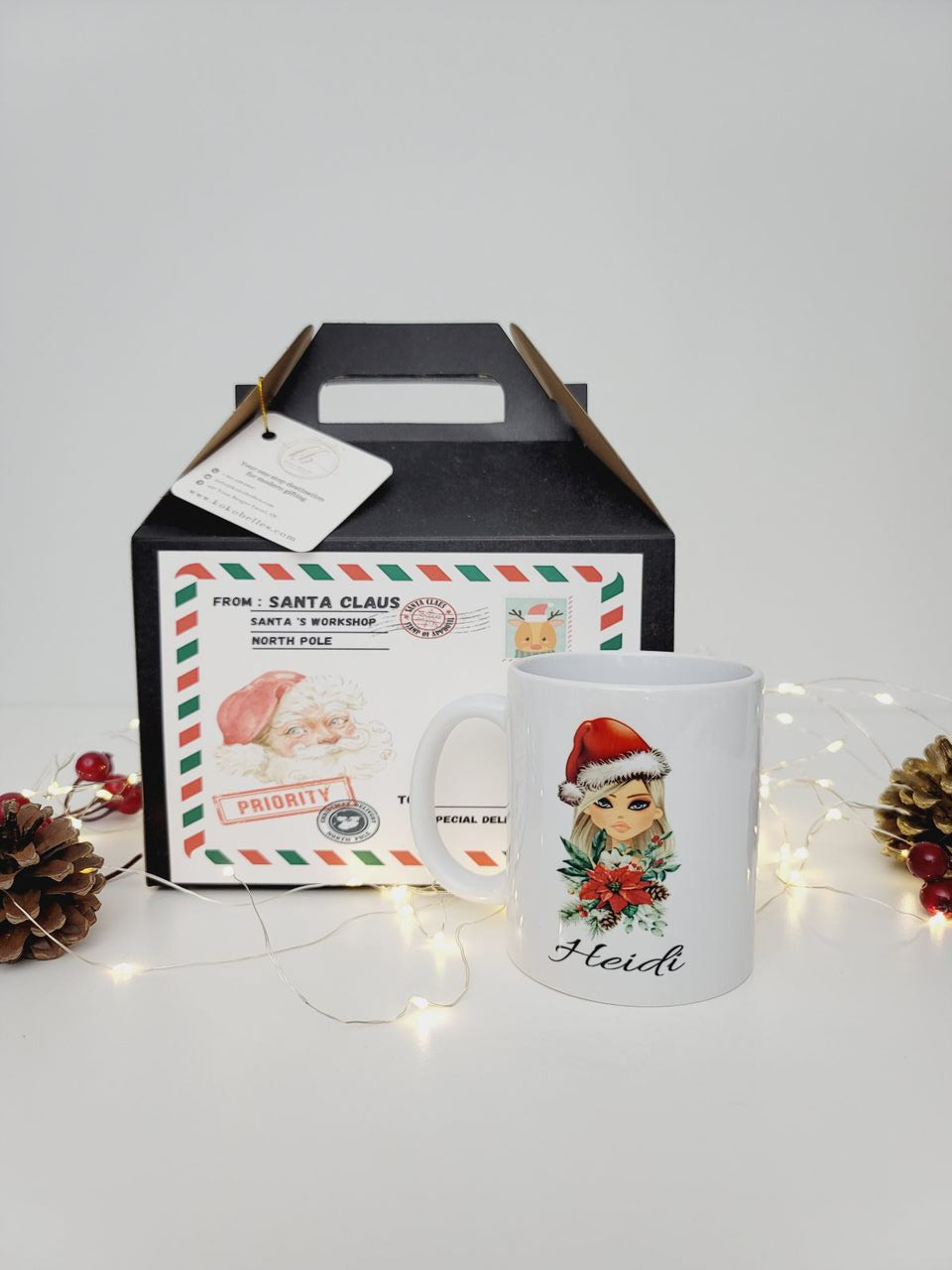 Personalized Christmas Mug with Hot Chocolate_Girl portrait