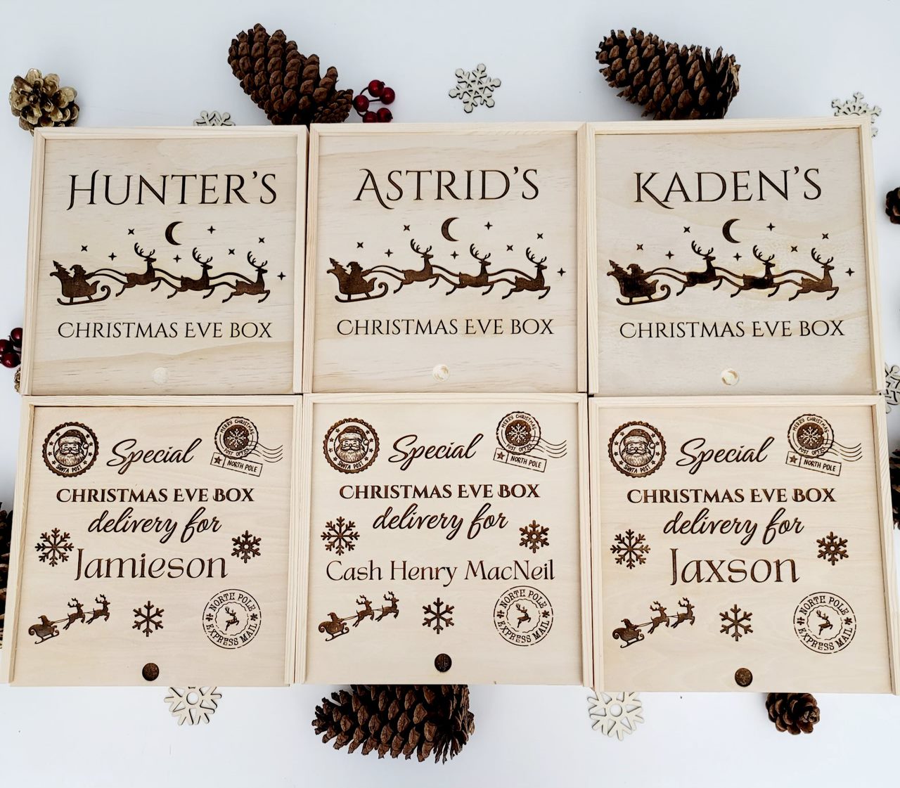 Personalized Christmas Eve Wood Box_ Laser Engraved