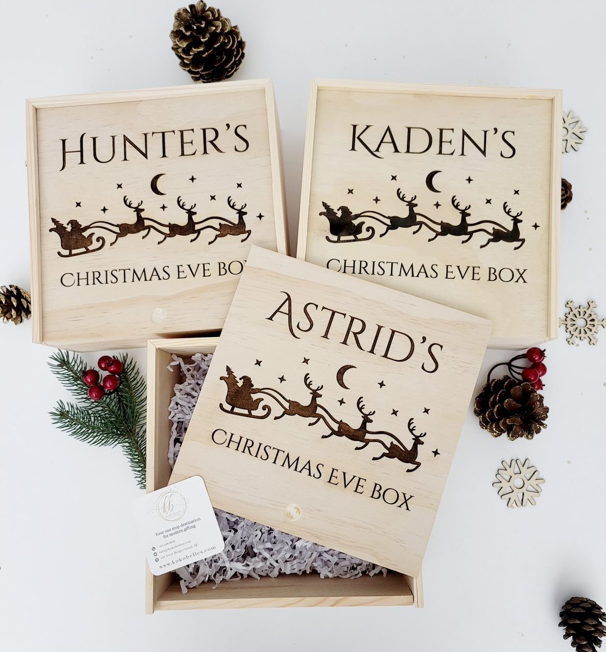 Personalized Christmas Eve Wood Box_ Laser Engraved