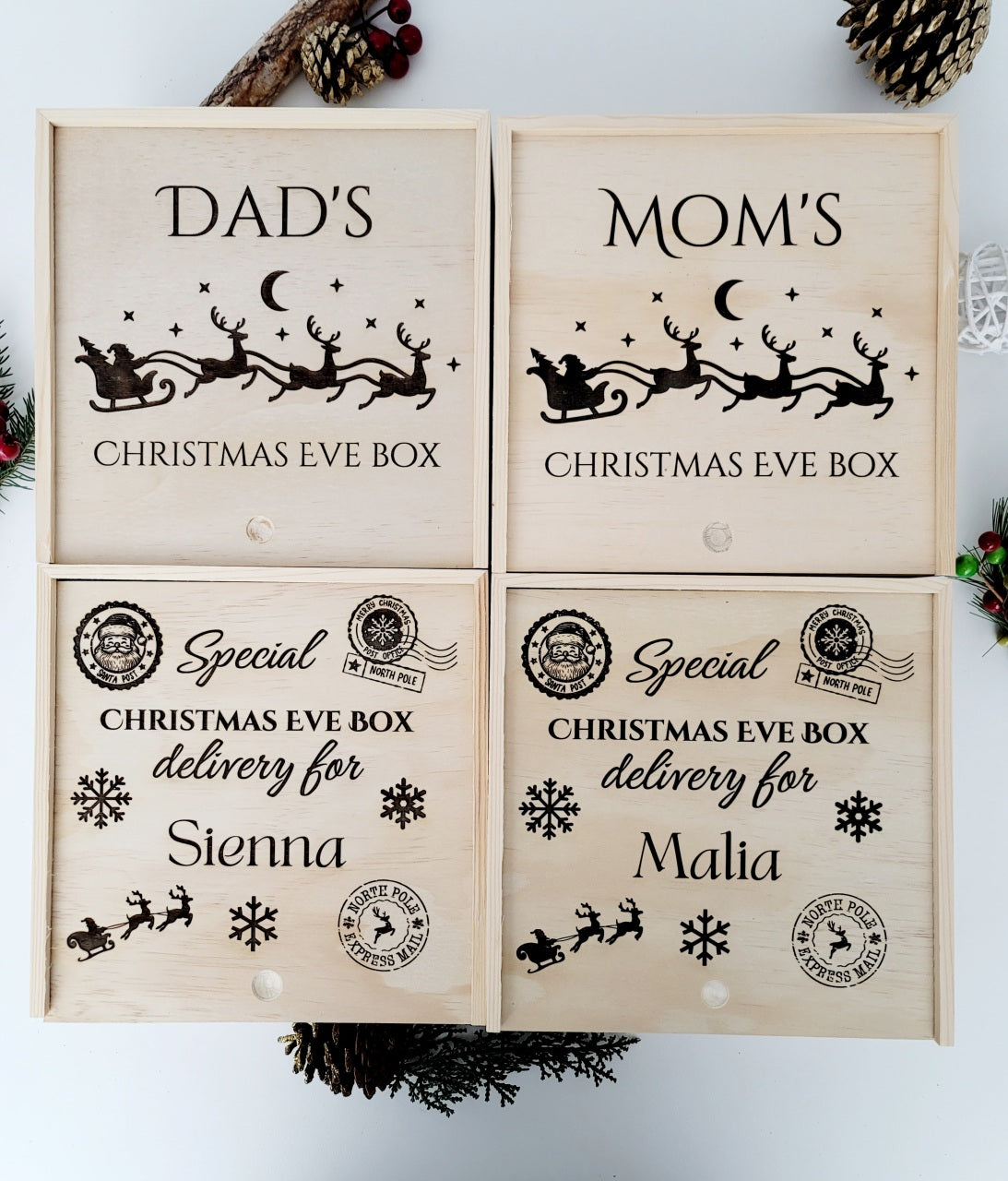 Personalized Christmas Eve Wood Box_ Laser Engraved