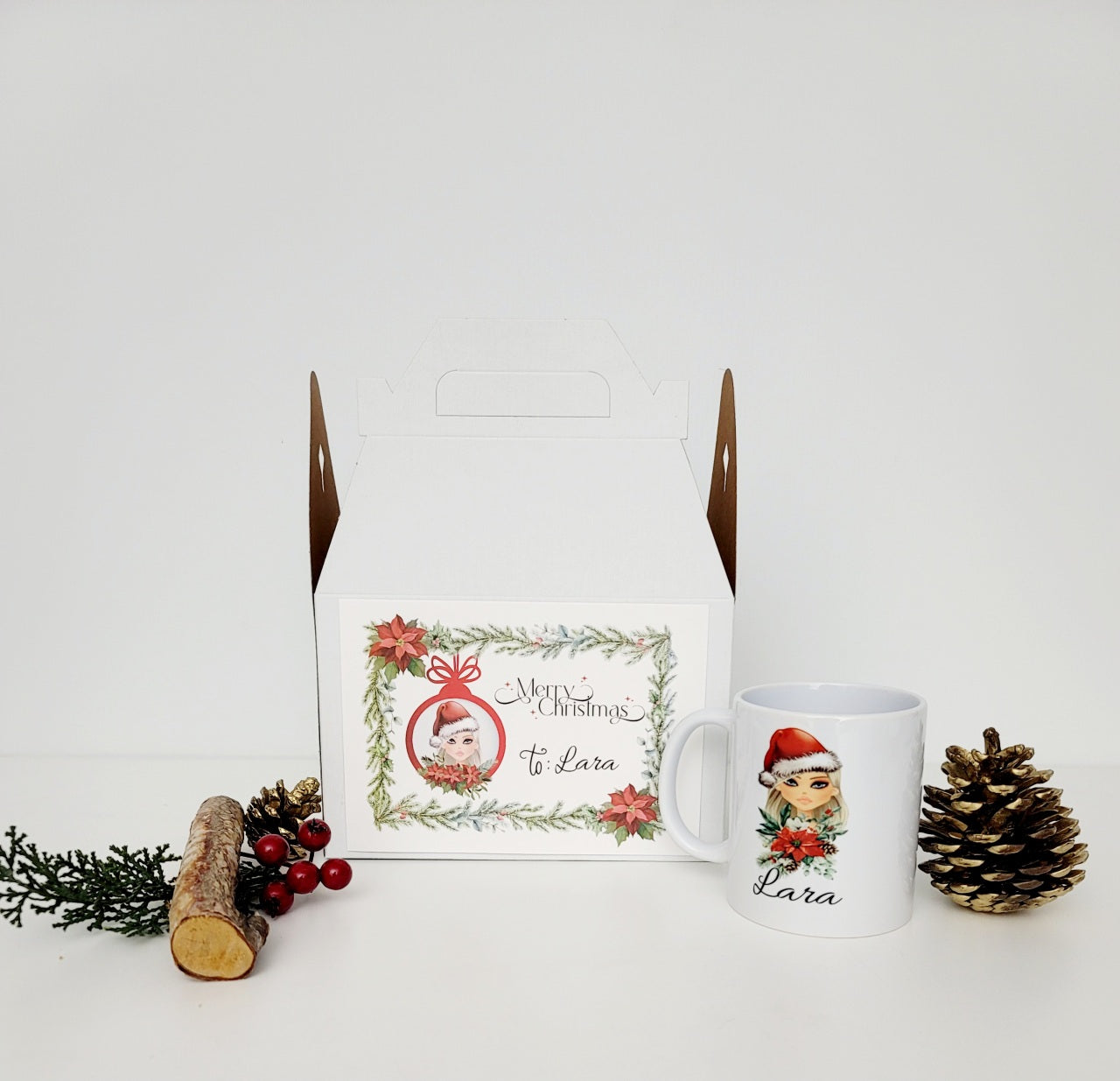 Personalized Christmas Mug with Hot Chocolate_Girl portrait