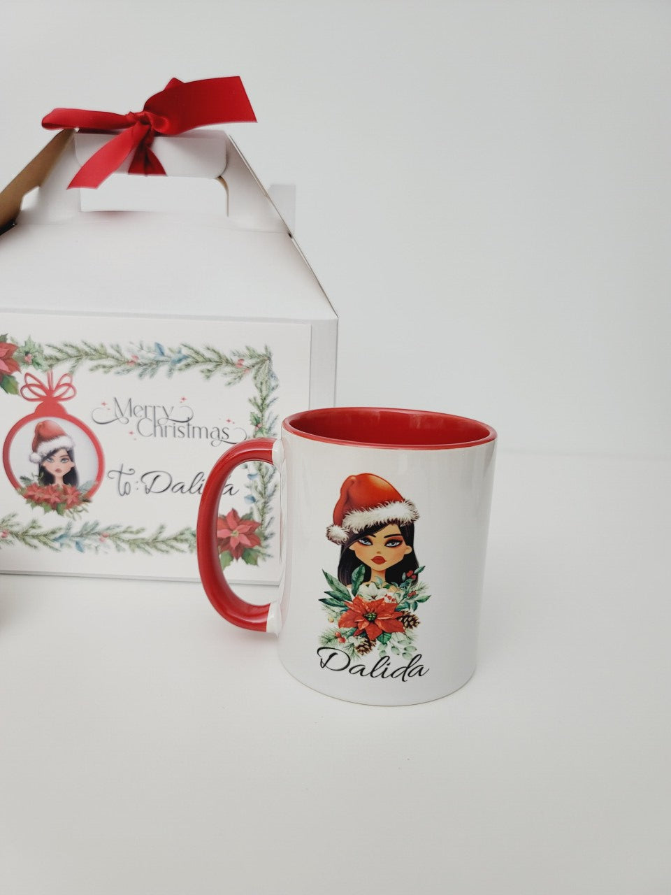 Personalized Christmas Mug with Hot Chocolate_Girl portrait