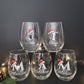 Christmas whiskey and wine glass set _ uv printed