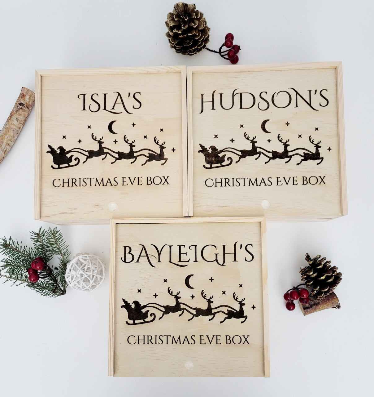 Personalized Christmas Eve Wood Box_ Laser Engraved