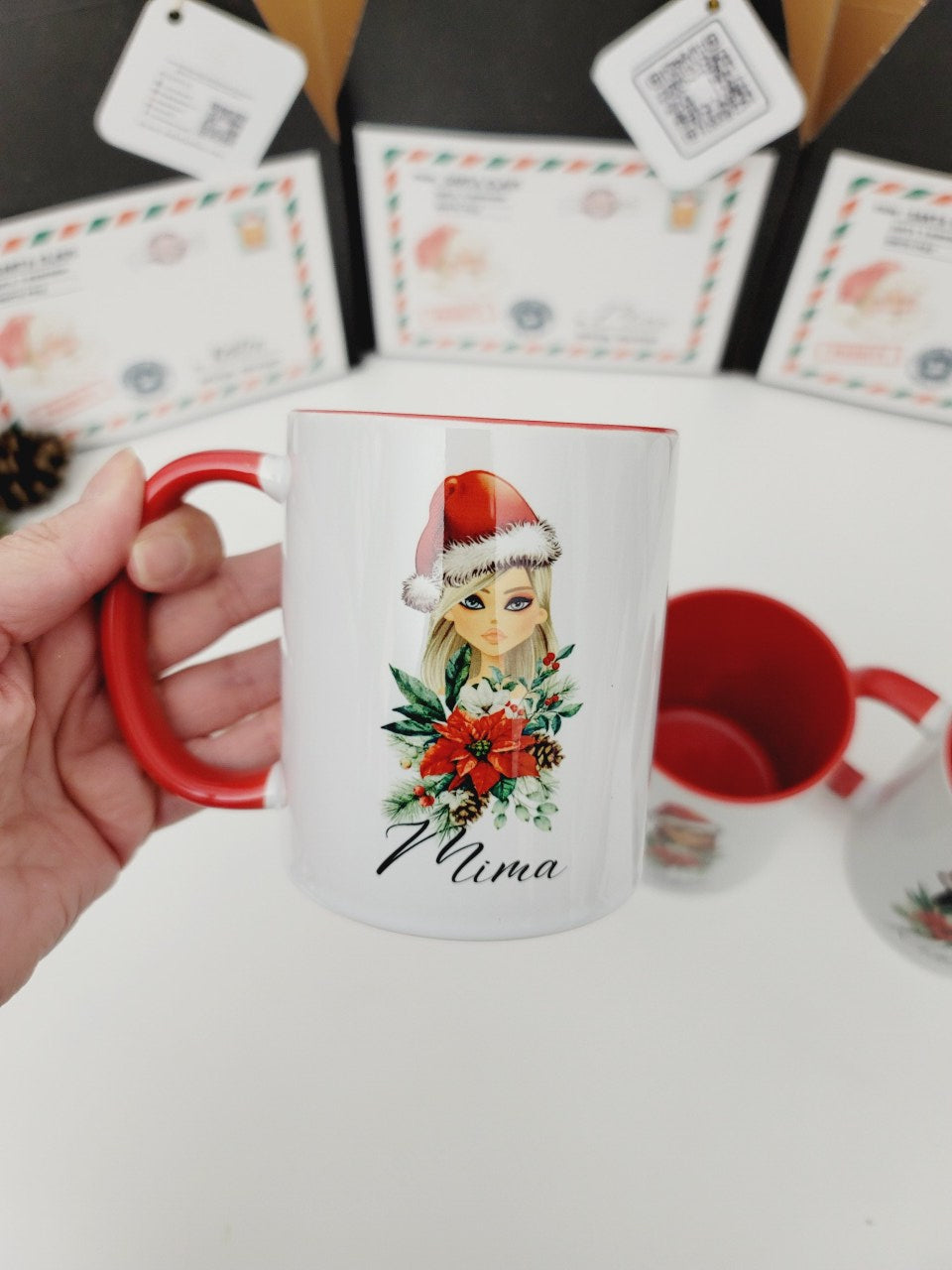Personalized Christmas Mug with Hot Chocolate_Girl portrait