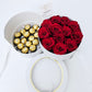 Luxury Round two-drawer Roses and Ferrero Rocher Gift Box