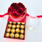 Custom Red Keepsake with Roses & Gourmet Treats