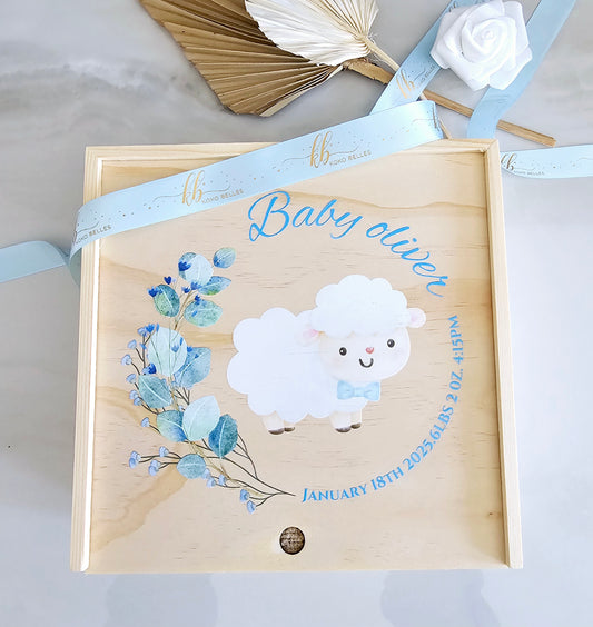 Personalized Baby's First Keepsake Wooden Box