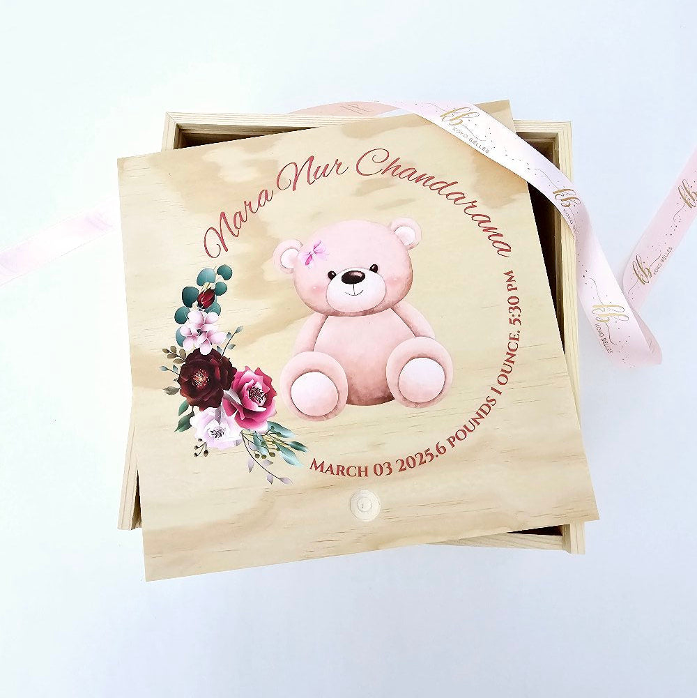 Personalized Baby's First Keepsake Wooden Box