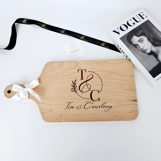 Personalized Initials Wreath Cutting Board