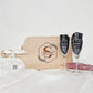 Custom Engraved Cutting Board & Two Champagne Glasses