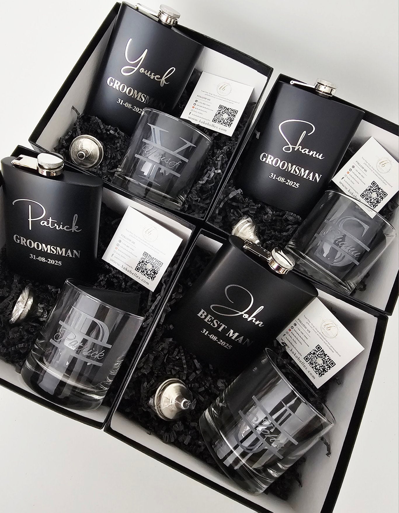 Suit Up & Sip – Groomsmen Gift Set with Flask & Whiskey Glass