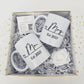 Personalized matching mug set for couples with custom me and mrs text and date