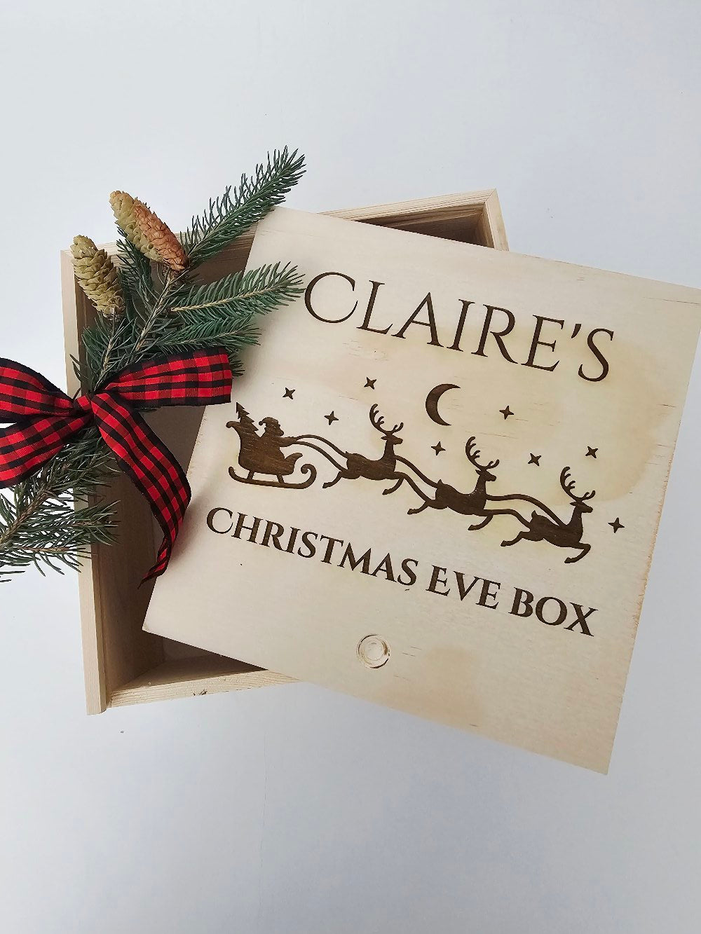 Personalized Christmas Eve Wood Box_ Laser Engraved